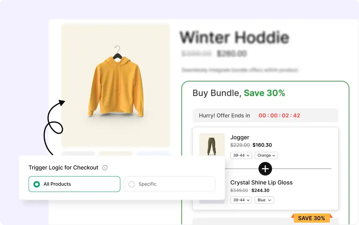 Trigger product configuration for bundle offer