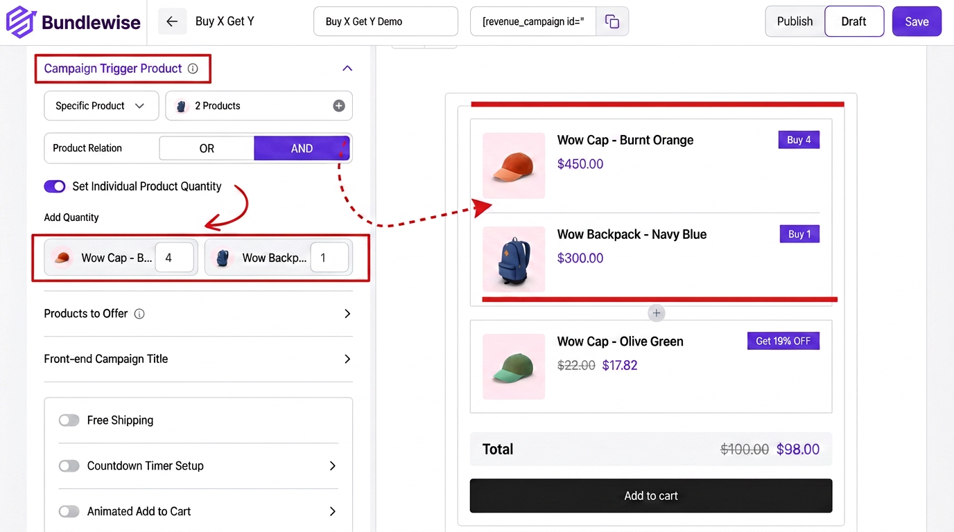 Buy X Get Y — AND Relation Reference