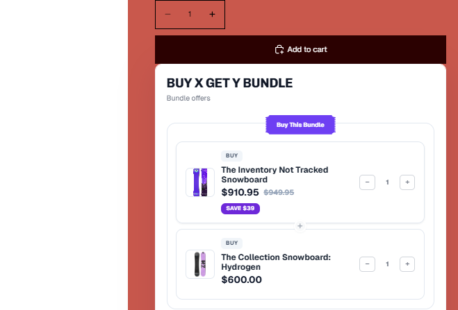 Shopify Buy X Get Y bundle builder with required products and a free gift slot