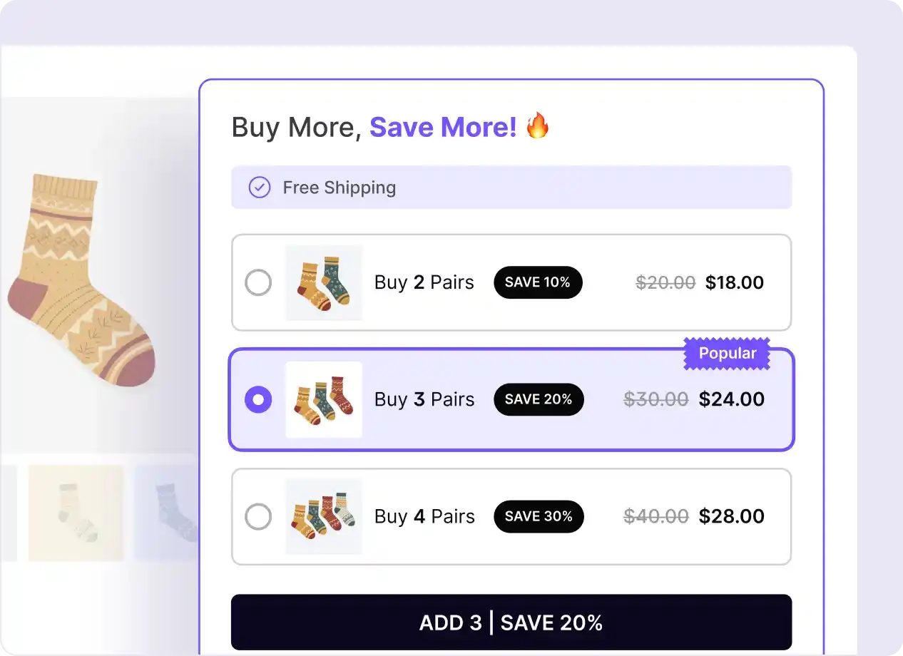 Quantity discount campaign preview showing buy more save more tiers
